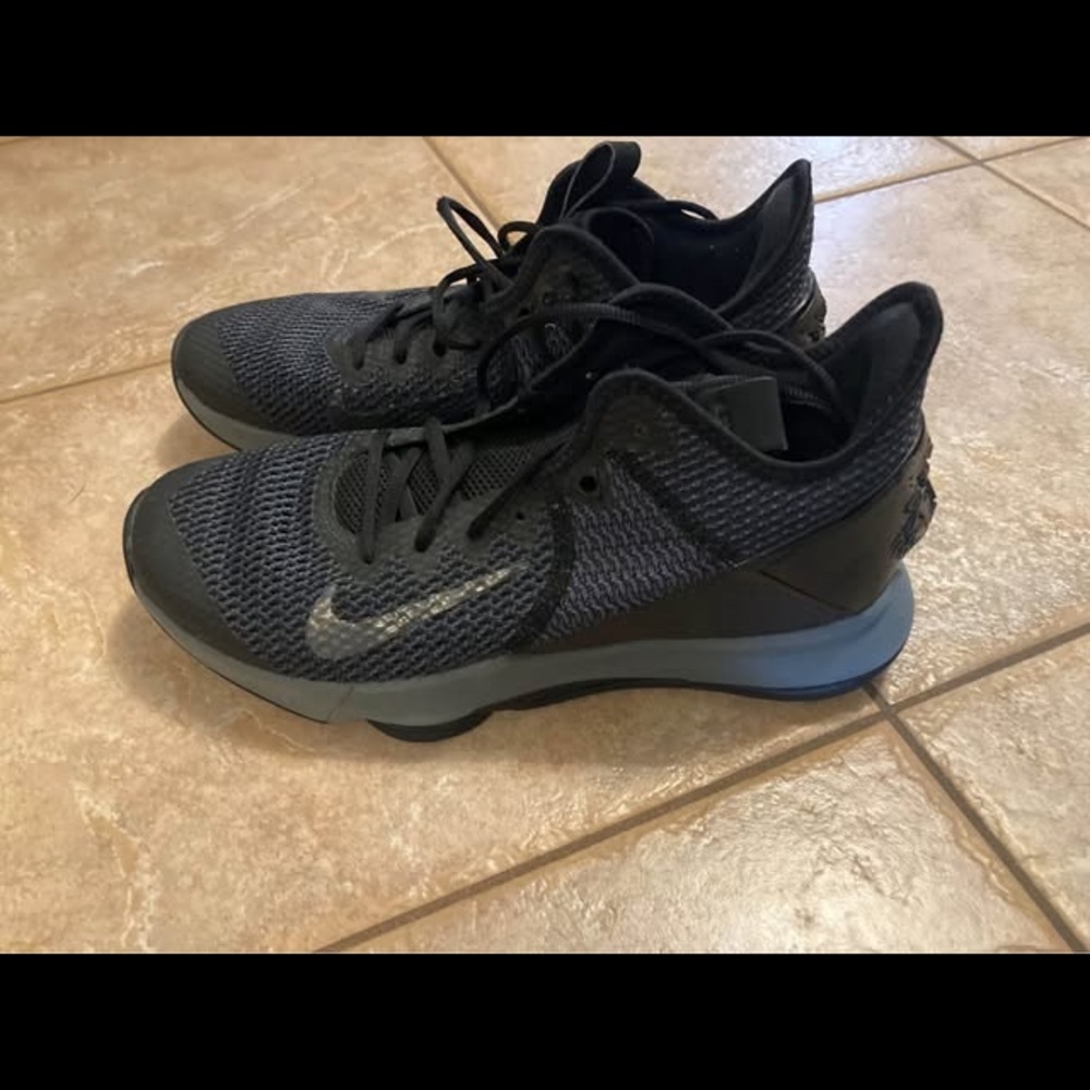 Nike Black and Blue Athletic Shoes with Mesh Upper